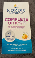 New Nordic Naturals Complete Omega 60 Soft Gels EXP 4/2028 Fish Oil