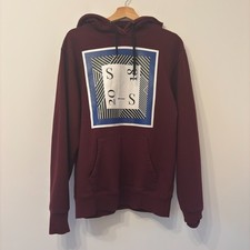 Self Portrait Sweat Size S Burgundy Cotton Hooded Sweat