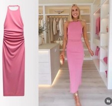 ZARA NEW WOMAN SS24 PINK OPEN-BACK MIDI DRESS REF:3152/343 M
