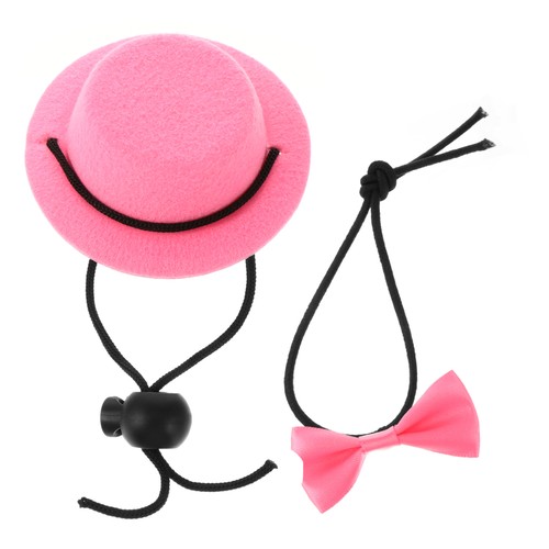 Cappello piccolo animale domestico fiocco cravatta set animale mini cappelli coniglietto accessori costume - Foto 4 di 12