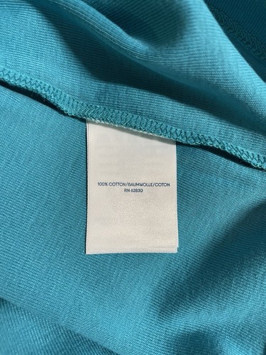 Lands End Long Sleeve T Shirt Aqua Blue Womens Large - Picture 4 of 6