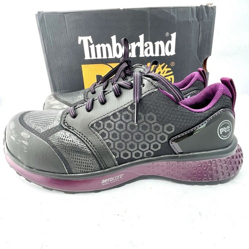 Timberland PRO Reaxion Composite Safety Toe Work Shoes, Black/Purple Women's 9 M - Picture 1 of 8