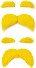 4PCS Yellow Mustache and Eyebrows
