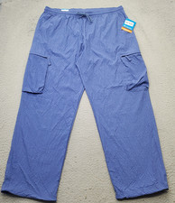 Columbia Boundless Trek Cargo Pants Womens XL Blue Straight Relaxed Omni-Shade