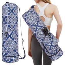 Yoga Mat Bag with Water Bottle Pocket Bottom Wet Pocket Carrier Storage