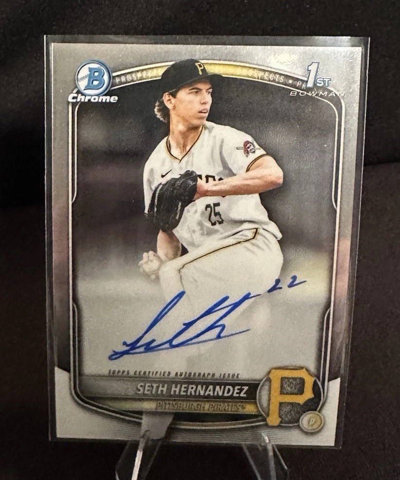 Seth Hernandez 2025 Bowman Draft Chrome 1st Bowman AUTO Pirates Prospect CPA-SH