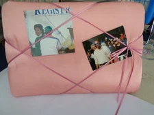 Pink Padded  Message Holder or/ Favorite pix.  13 X 9