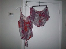 Secret Treasures 2Pc Paisley Pajama Set Cami  Shorts 2X 20W-22W Red Pin- NEW