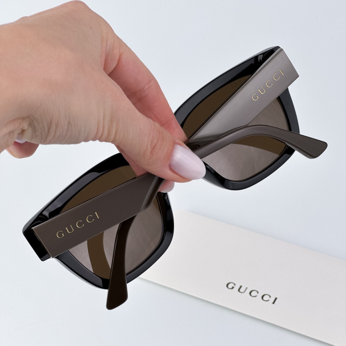 Gucci Men AUTHENTIC Sunglasses Black Green Brown Square  display picture 2