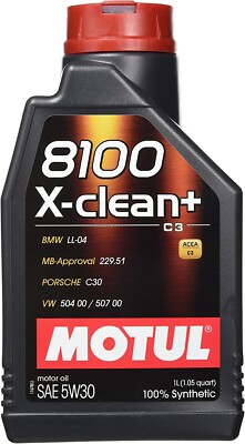 Motul 8100 X-Clean+ 5W30 Engine Oil 1 Liter (106376)