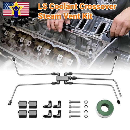 Complete Coolant Crossover Steam Vent Kit Stainless Steel For LS1 LS2 LS3 LS6