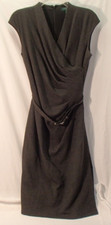 Ralph Lauren Gray Belted Sleeveless Dress Women's Size 4