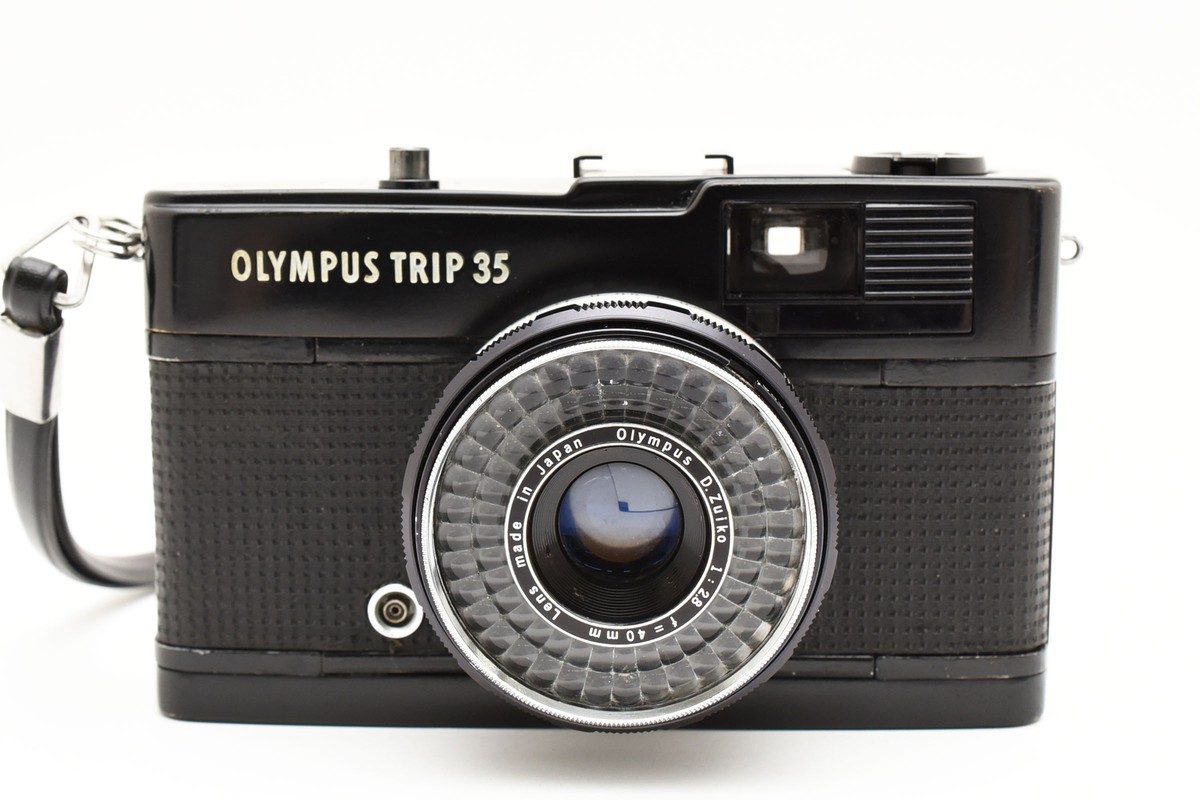Near Mint W/ Case ] OLYMPUS TRIP 35 Black Film Camera Japan