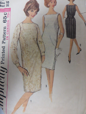 Vtg 60's Simplicity 5490 SQUARE NECK DARTED DRESS & SLIP Sewing Pattern Women | eBay Vtg 60's Simplicity 5490 SQUARE NECK DARTED DRESS & SLIP Sewing Pattern Women | eBay