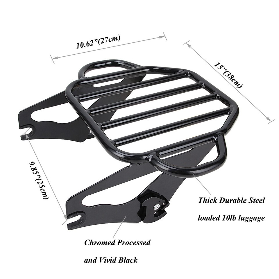 Detachable 2 Up Luggage Rack Fit For Harley Touring Road King - View #3