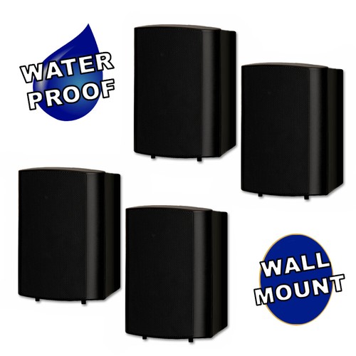 Outdoor Speakers Mountable Black 2 Pair 