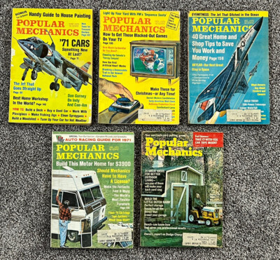 Vintage Popular Mechanics Magazines 1970-1972 Lot of 5 Issues