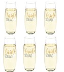 Set of 6 Bride Squad Stemless Champagne Flutes Glasses Bridal Party Wedding — photo 2