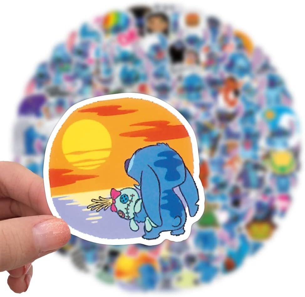 Lot De 100 Autocollants Vinyle Lilo & Stitch - Stickers Pour Ordinateur, Valise, Voiture, Skateboard & Casque