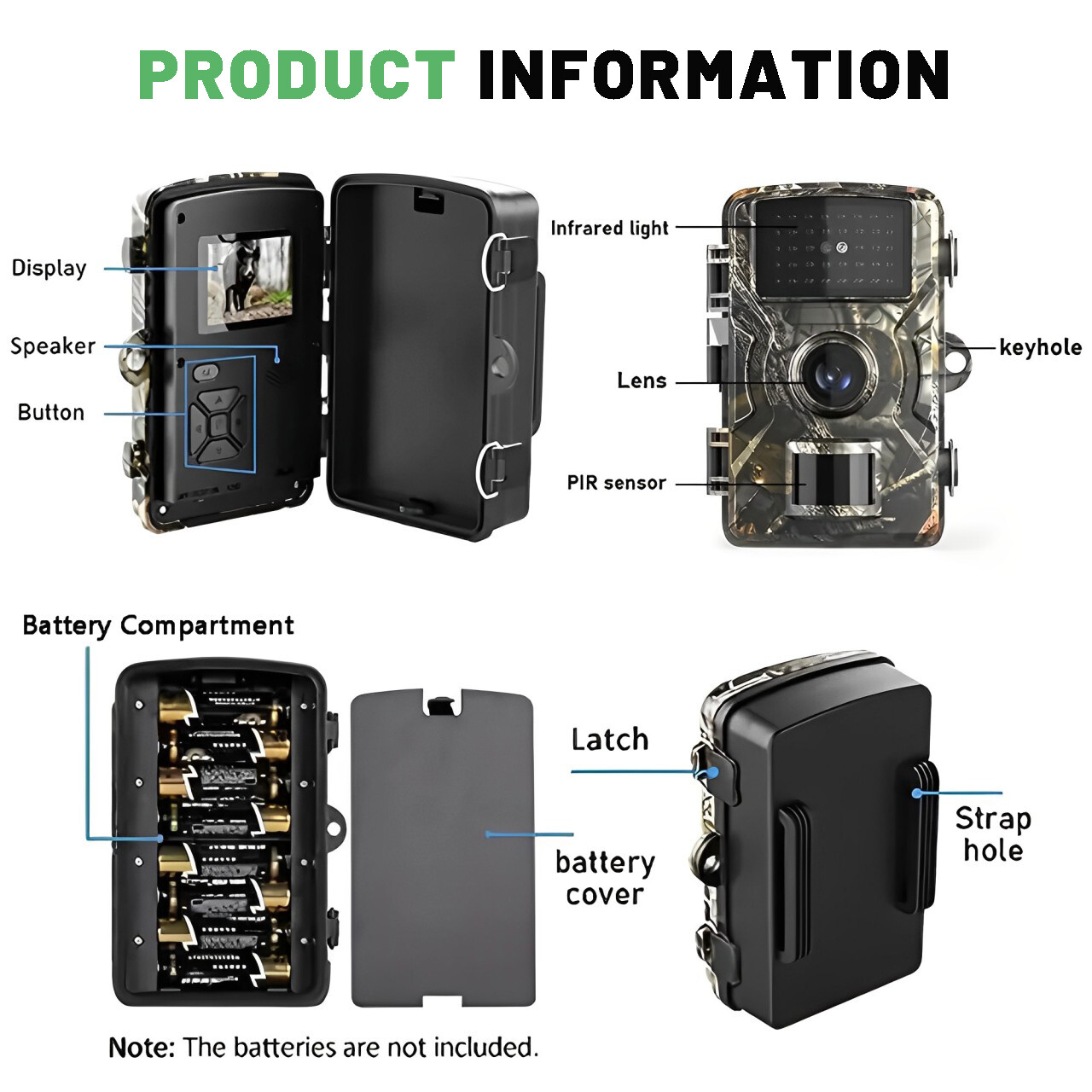 32GB Wildlife Trail Camera 1080P Game Night Vision Outdoor Motion Hunting Camera