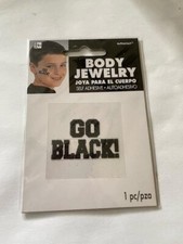 Lot of 10 GO Black Sports Fan Glitter Body Jewelry temporary tattoos