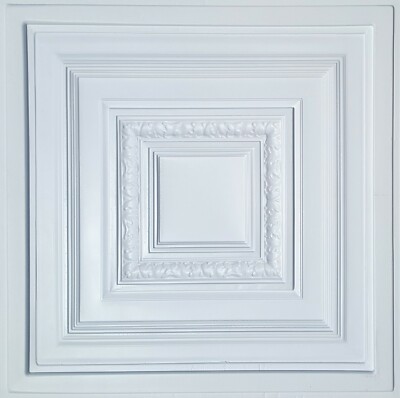 ANTYX White, PVC Ceiling Tile for Grid System Suspended T Bar 2' x 2', 45 Pieces
