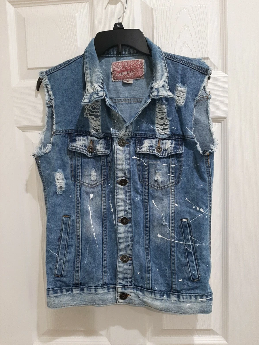 Distressed denim hotsell vest womens
