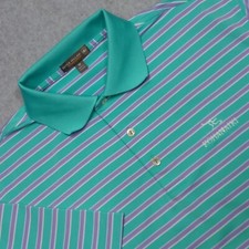 Peter Millar Polo Shirt Medium Green Golf Stretch Active Kohanaiki Kona Hawaii