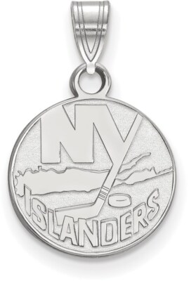 14K Weißgold NHL New York Islanders kleiner Anhänger von LogoArt
