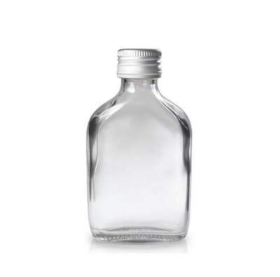 25-50-100 Party Wedding Favours zam zam Bottles,50ml Clear Glass with silver cap