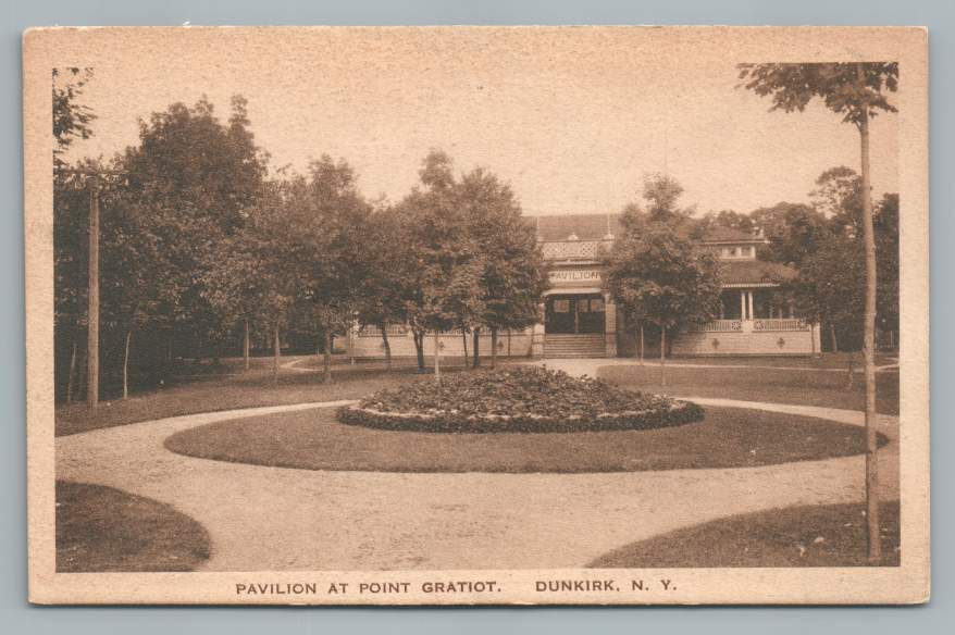 Point Gratiot Pavilion DUNKIRK New York Antique Albertype Postcard