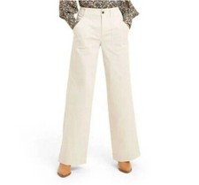 Nili Lotan x Target Pants Womens Cream Khaki Wide Leg High Rise Utility Pockets