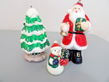 Vintage Lot Santa Claus Xmas Tree Snowman Retro Christmas Candles