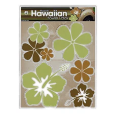 Magnet Variety Pack (5 Magnets) - Green/Brown Hawaiian Flowers (Hawaii)