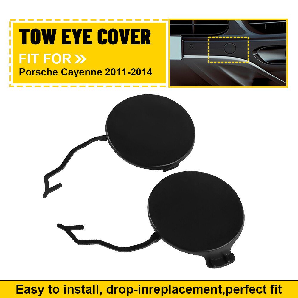 2PCS Front Bumper Tow Hook Cover Caps for Porsche Cayenne 2011-2014
