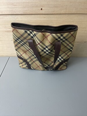 バッグ BURBERRY Tote Bag PVC Nova Check Horse Burberry Tote Bag PVC Nova Check Horse Pattern Designer