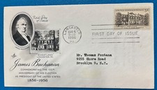 US FDC #1081  Wheatland     James Buchanan    1956   Unsealed