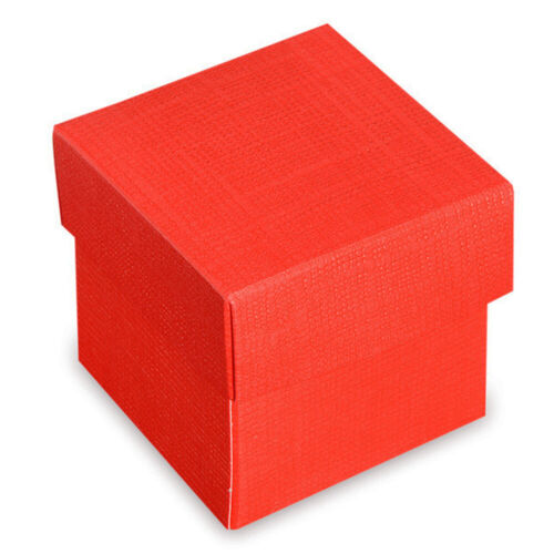 Textured Red | Mini 5cm Cube Gift Box with Lid | Pack of 10 - Afbeelding 1 van 1