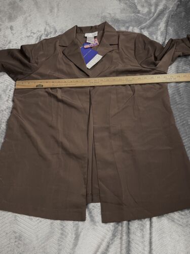 Susan Graver Blazer Jacket 1X NWT Style USA Lightweight 1 Button Brown - Picture 3 of 5