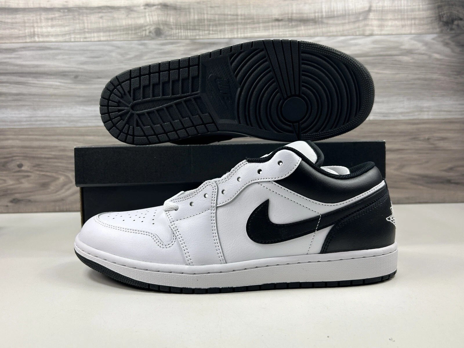 **Air Jordan 1 Low "Reverse Panda" Uomo Nero Bianco Più Taglie 553558 132