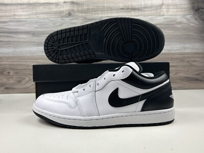 **Men's Air Jordan 1 Low ''Reverse Panda'' Black White | Multiple Sizes 553558 132
