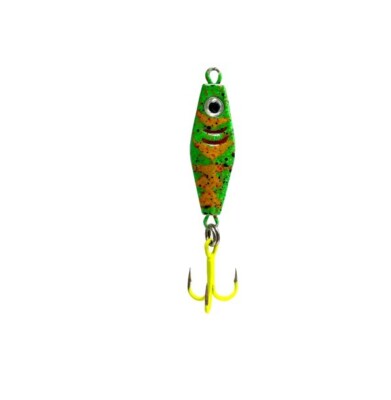 Clam Rattlin PT Spoon 1/4 oz - Glow Green Koi - Ice Fishing Lure