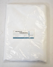 Waysle Rectangular Tablecloth 90" x 132" White Washable Polyester Decor
