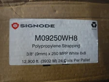 Signode 12900ft Polypropylene Strapping 8mm 3/8in 250MPP White M09250WH8