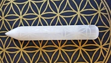 Sacred Geometry Flower of Life Selenite Healing Wand