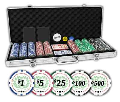 DA VINCI Casino Del Sol Poker Chip Set (500 chips) with Case & 2 Decks of Cards