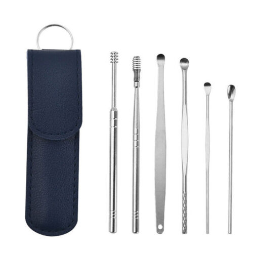 6 piezas limpiador de oídos removedor de cera para oídos kit de herramientas de limpieza de punta en espiral - Imagen 9 de 12