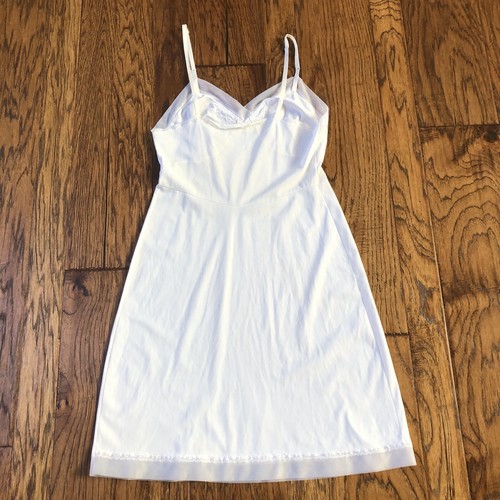 Vtg Lorraine Lingerie Size 38 Nightgown Full Slip Romantic Ivory Sheer Lace USA - Picture 11 of 13