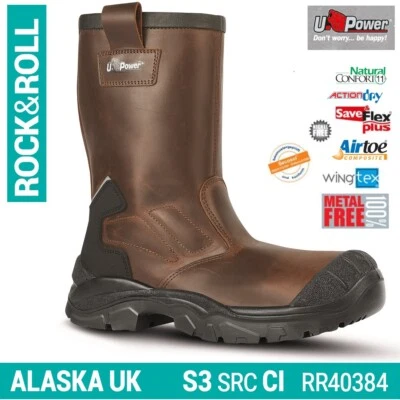 UPOWER STIVALI ANTINFORTUNISTICA ALASKA UK S3 SRC CI U-POWER RR40384 Rock&Roll .