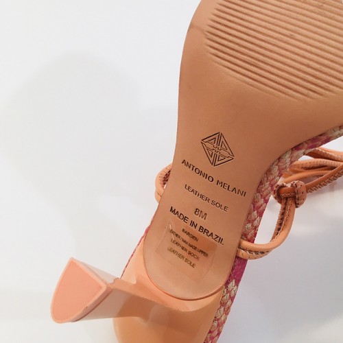 NEW Antonio Melani Sz 8 Lace Up Barden Sandal Citrus Peach - Picture 6 of 9